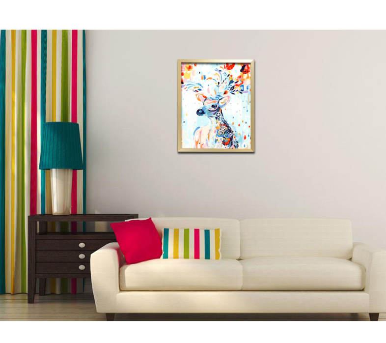 Color Deer DIY Digital Oil Hand Painting Wall Decoration