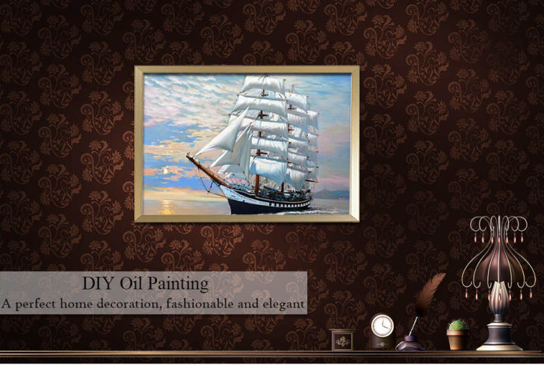 Sailing Vessel DIY Digital Oil Hand Painting Wall Decoration