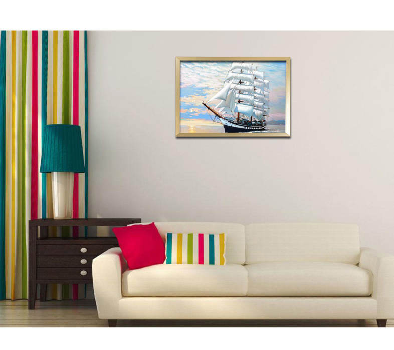 Sailing Vessel DIY Digital Oil Hand Painting Wall Decoration