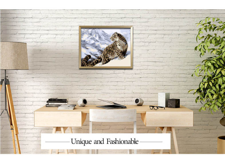 Snow Leopard DIY Digital Oil Hand Painting Wall Decoration
