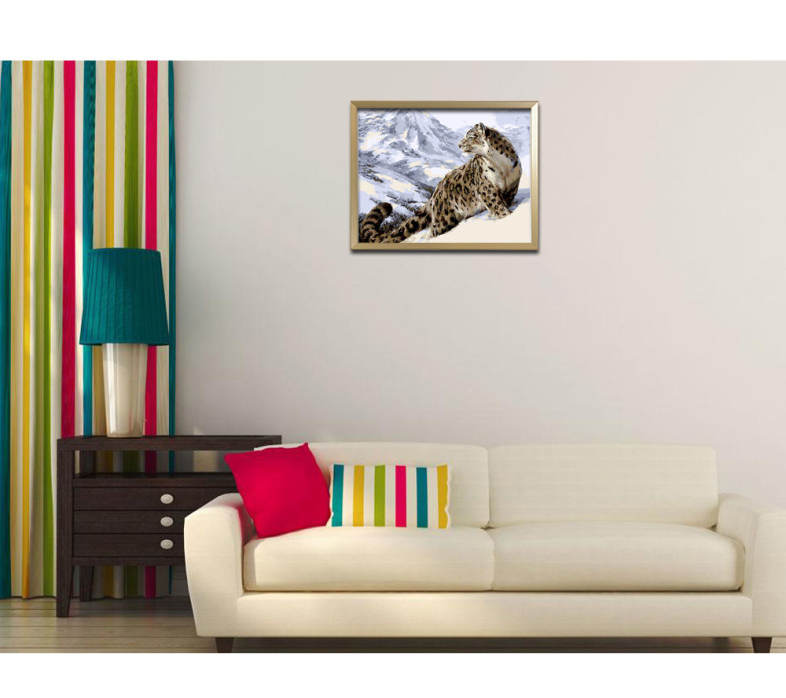 Snow Leopard DIY Digital Oil Hand Painting Wall Decoration
