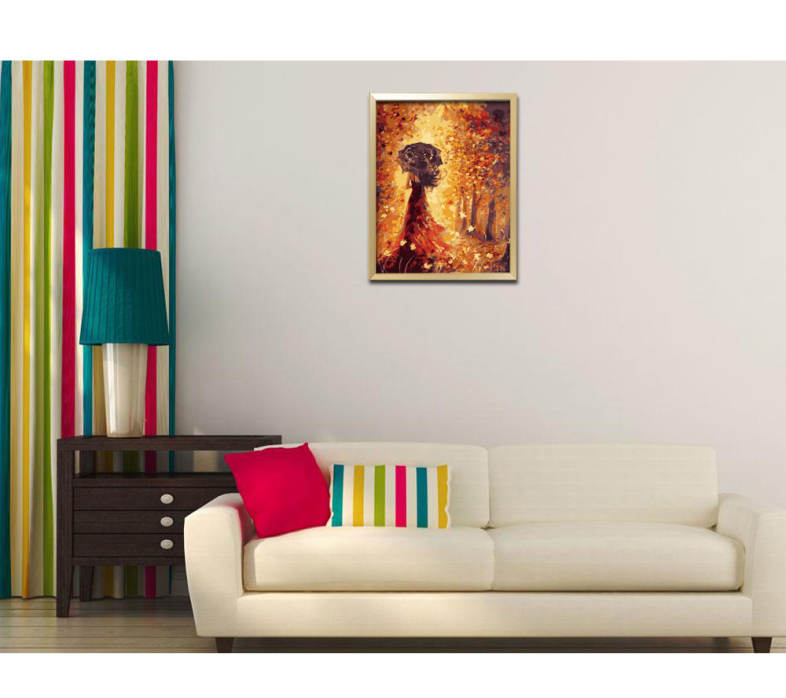 Girl with Umbrella DIY Digital Oil Hand Painting Wall Decoration