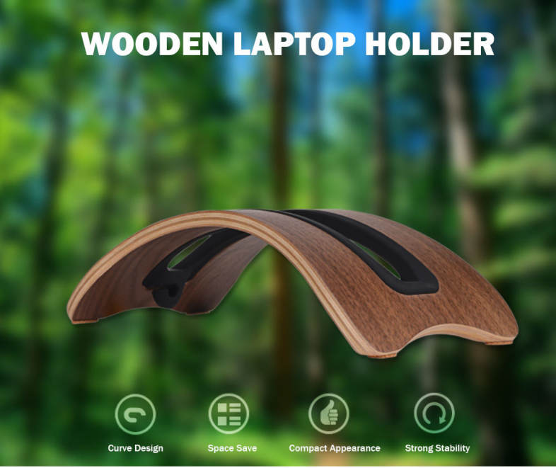 SAMDI Laptop Stand Notebook Wood Holder for Mac Air / Pro