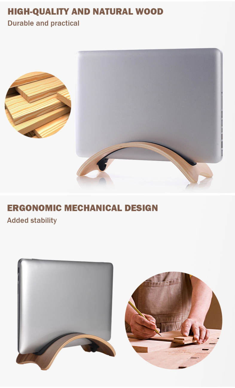 SAMDI Laptop Stand Notebook Wood Holder for Mac Air / Pro