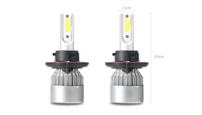 Rectangle H13 72W 7600LM Pair of Car LED Headlight 6000K Auto Front Lamp