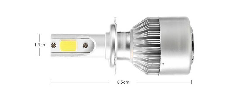 Rectangle H7 72W 7600LM Pair of Car LED Headlight 6000K Auto Front Lamp
