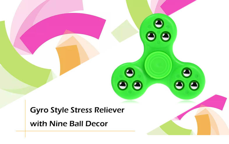 Gyro Stress Reliever Pressure Reducing Toy with Nine Bead Decor for Office Worker