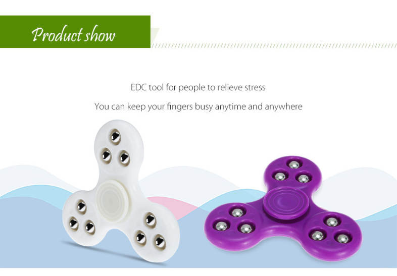 Gyro Stress Reliever Pressure Reducing Toy with Nine Bead Decor for Office Worker