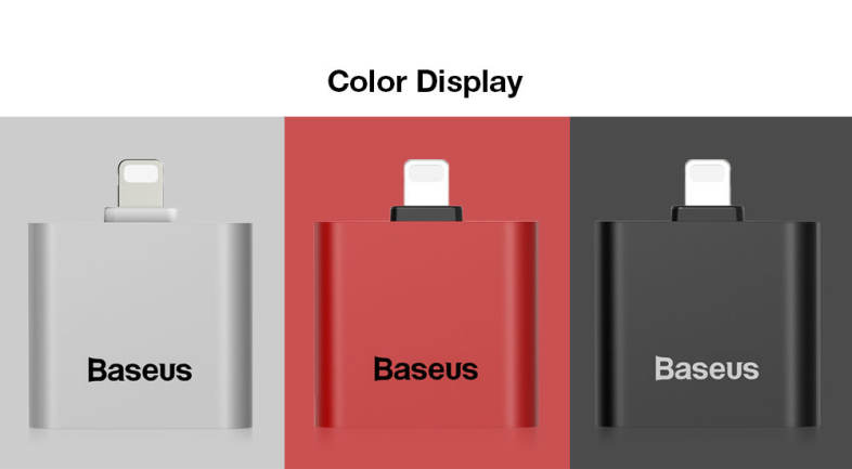Baseus L39 Dual 8 Pin Audio Adapter Headphone Charging Sync Data for iPhone 7 / 7 Plus