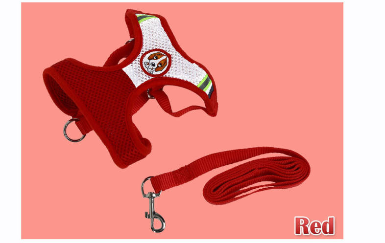 Kimpets Adjustable Dog Vest Mesh Cloth Breathable Pet Harness Leash Strap