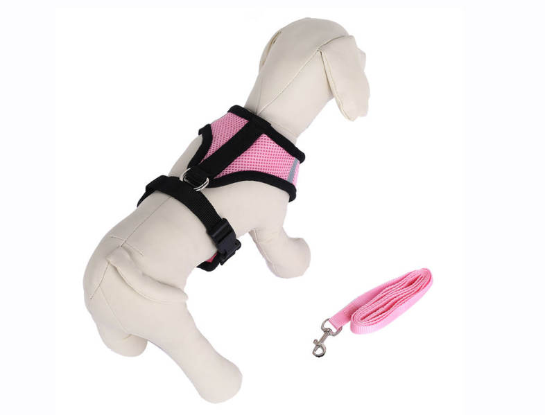 Kimpets Pet Harness Soft Mesh Dog Cat Collar Leash Strap Vest