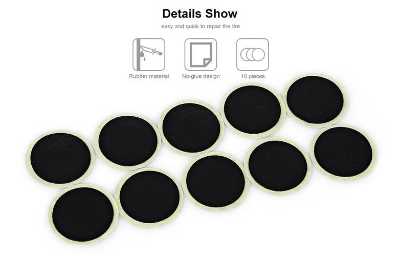 DUUTI 10pcs Bike Inner Tire No-glue Adhesive Tube Patch Bicycle Repairing Tool