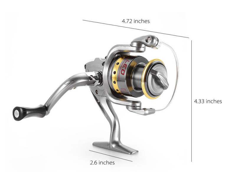 LEO Outdoor Fishing Spinning Reel Rod Kit Set with Fish Line Lures Hooks Bag