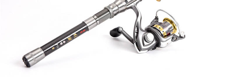 LEO Outdoor Fishing Spinning Reel Rod Kit Set with Fish Line Lures Hooks Bag