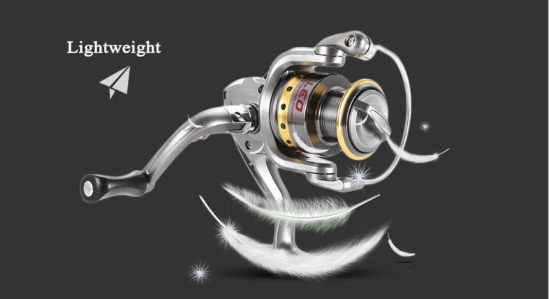 LEO Outdoor Fishing Spinning Reel Rod Kit Set with Fish Line Lures Hooks Bag