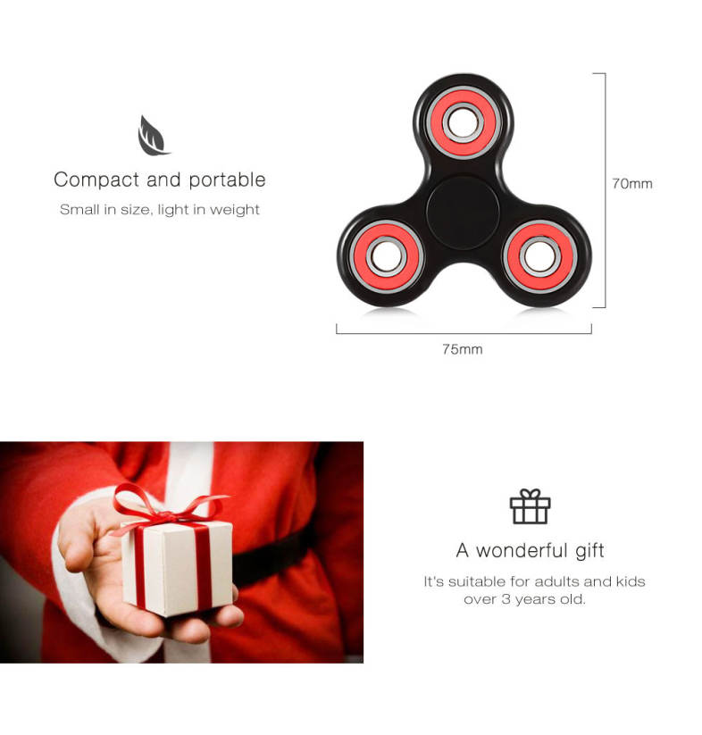 Trilateral Pattern ABS Hand Spinner Steel Bearings Finger Toy Stress Reliever Anxiety Reducer