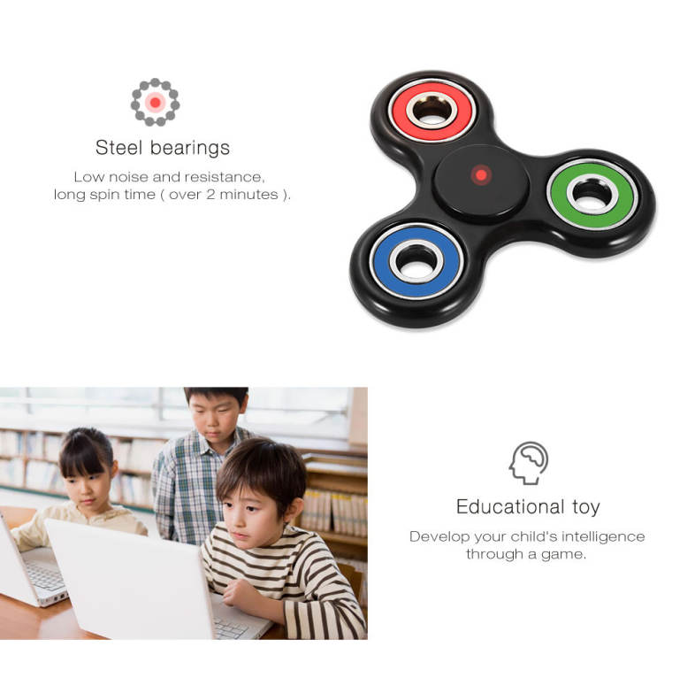 Colorful Trilateral Pattern ABS Hand Spinner Steel Bearings Finger Toy Stress Reliever Anxiety Reducer