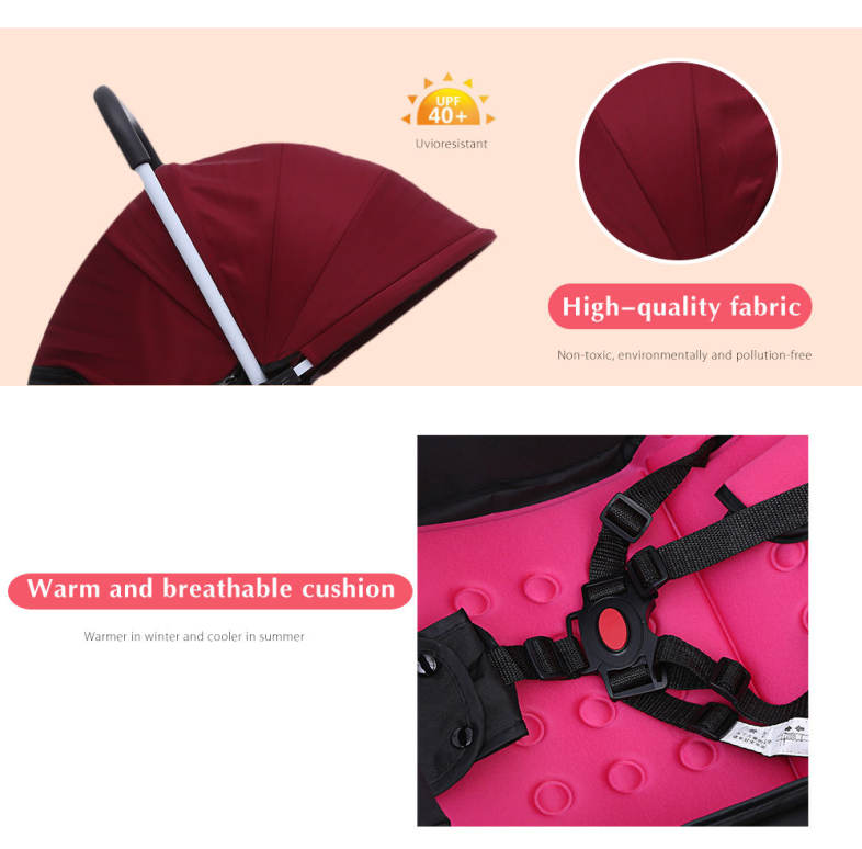 MoonSater 1602 Foldable Pram Portable Baby Stroller with Universal Casters