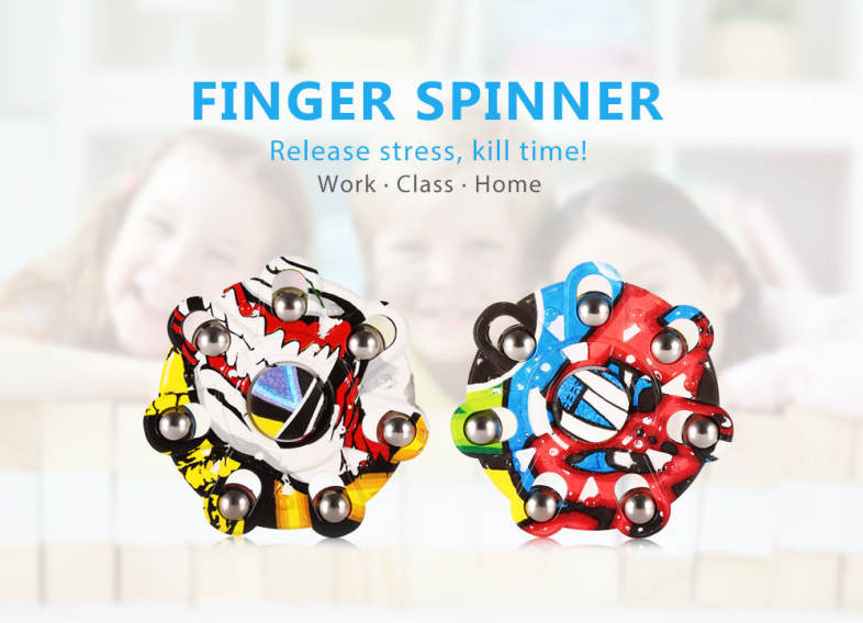 Creative Graffiti Round Finger Spinner Stress Reliever Anxiety Reducer Hand Toy