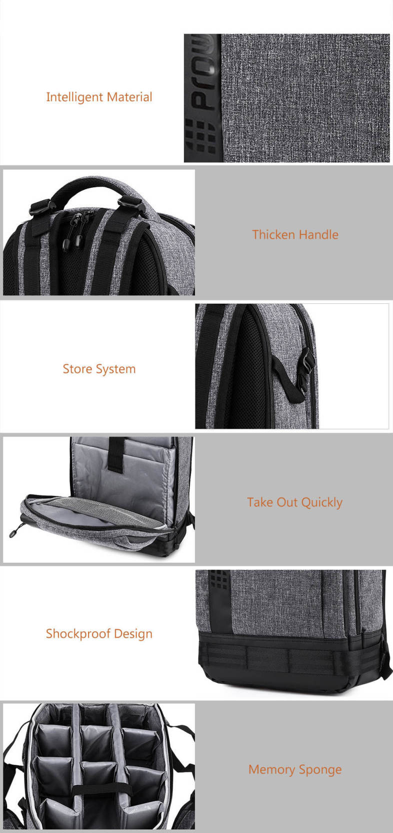 PROWELL DC22095 DSLR Camera Photography Backpack
