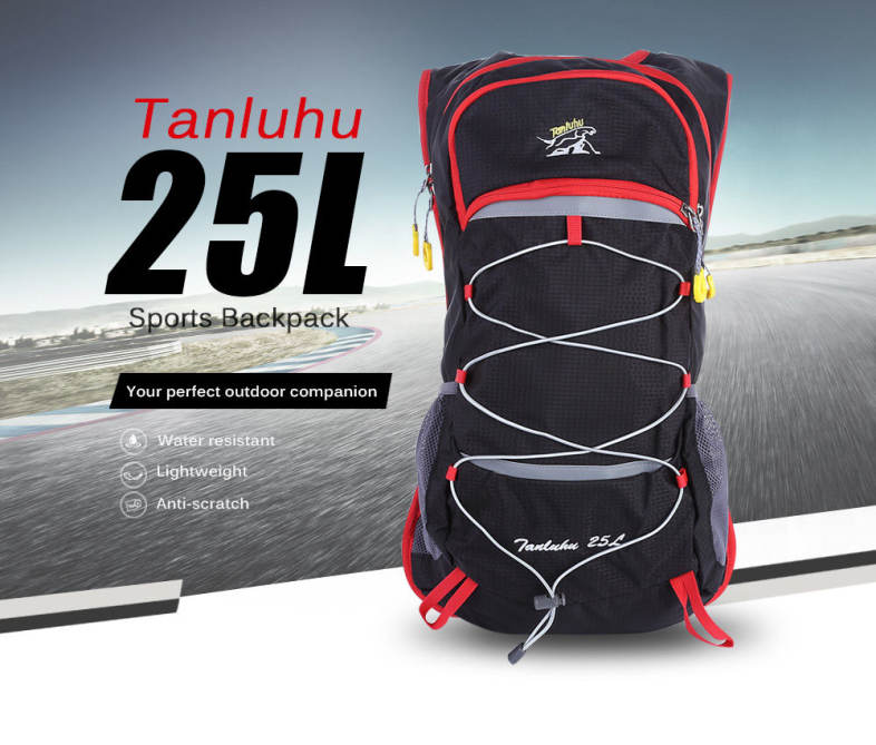 Tanluhu Outdoor 25L Adult Water Resistant Cycling Backpack Hydration Pack for Climbing Running Hiking