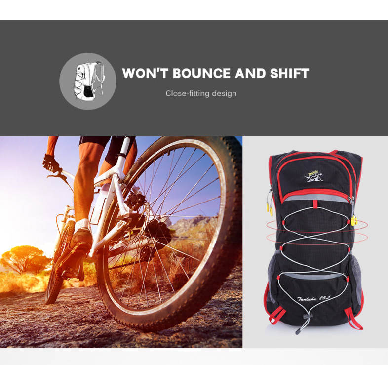 Tanluhu Outdoor 25L Adult Water Resistant Cycling Backpack Hydration Pack for Climbing Running Hiking