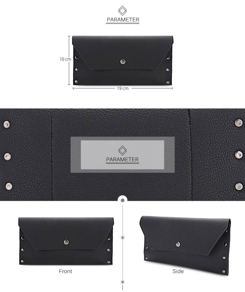 Guapabien Simple Design Rivet Clutch Wallet Card Holder for Women