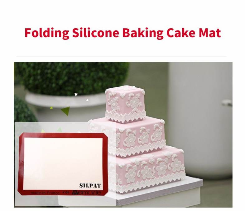 Folding Silicone Baking Cake Dough Fondant Rolling Kneading Mat