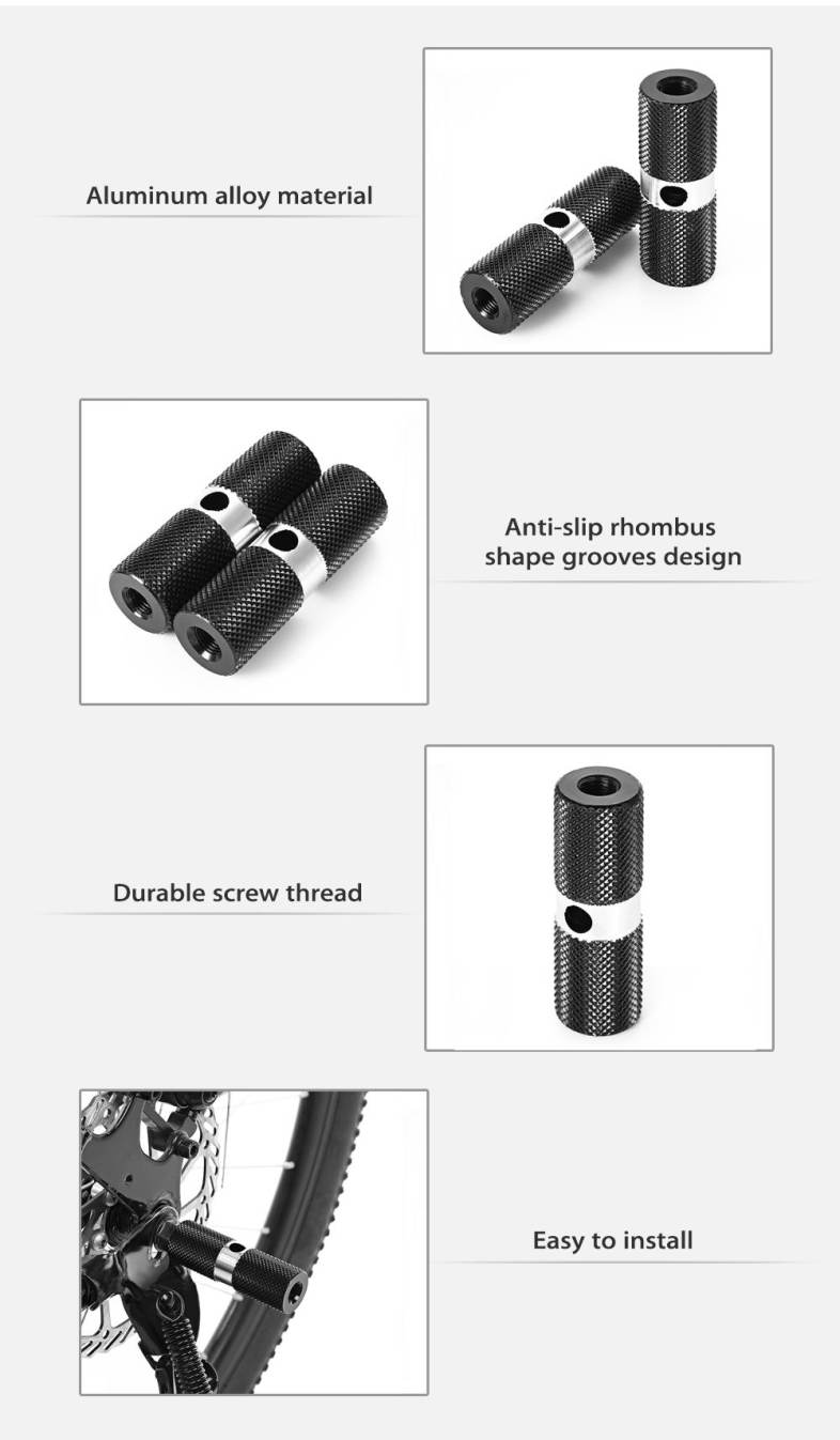 DUUTI Paired Anti-slip Aluminum Alloy Axle Foot Peg Cylinder Pedal for Mountain Bike