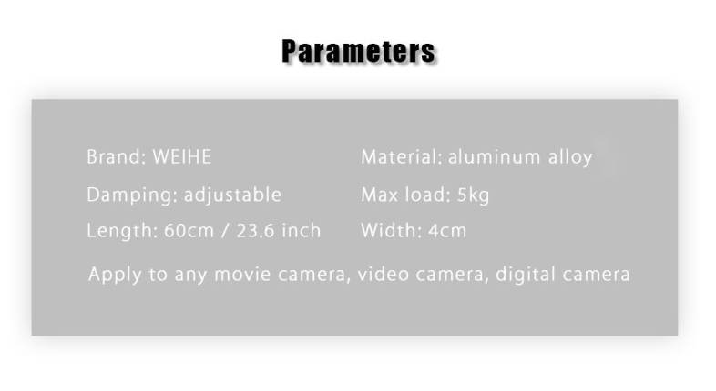 WEIHE WH527 60cm Video Camera Slider Rail Dolly Track Camcorder
