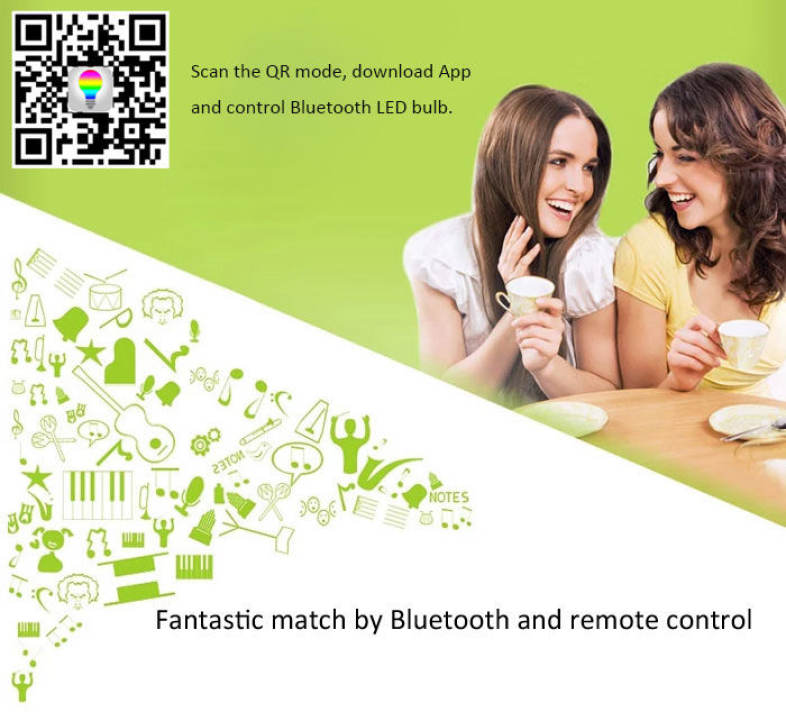 L101 Electronic E27 3000-6000K Wireless LED Ball Bulb with App Control Bluetooth 4.0 Speaker