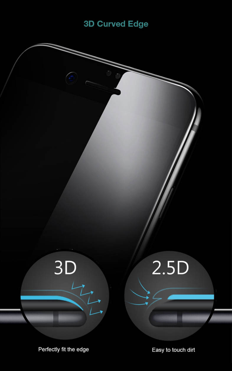 Baseus Anti-peeping Soft PET Edge Tempered Glass Shatterproof Screen Protective Film for iPhone 7 4.7 inch 0.23mm