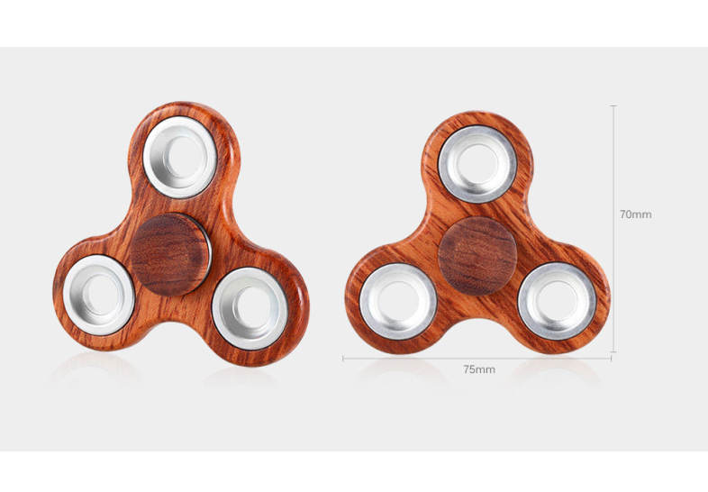 DIY Rosewood Trilateral Pattern Hand Spinner Steel Bearings Finger Toy Stress Reliever Anxiety Reducer