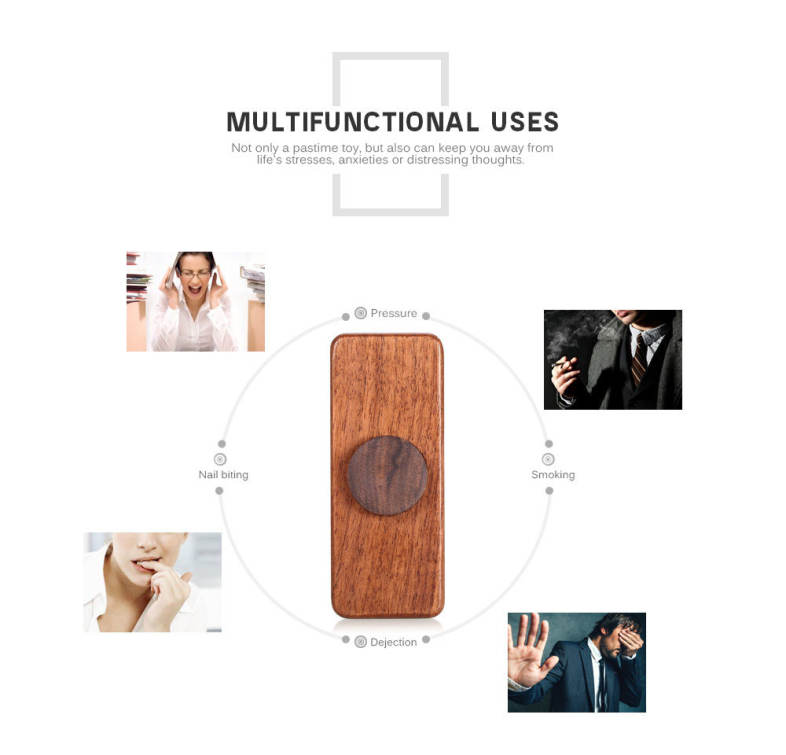 Square Walnut Hand Spinner Steel Bearings Finger Toy Stress Reliever Anxiety Reducer