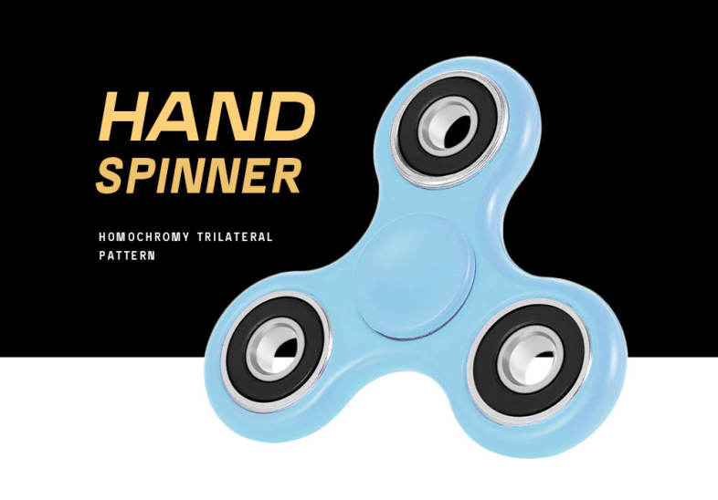 Homochromy Trilateral Pattern ABS Hand Spinner Steel Bearings Finger Toy Stress Reliever Anxiety Reducer