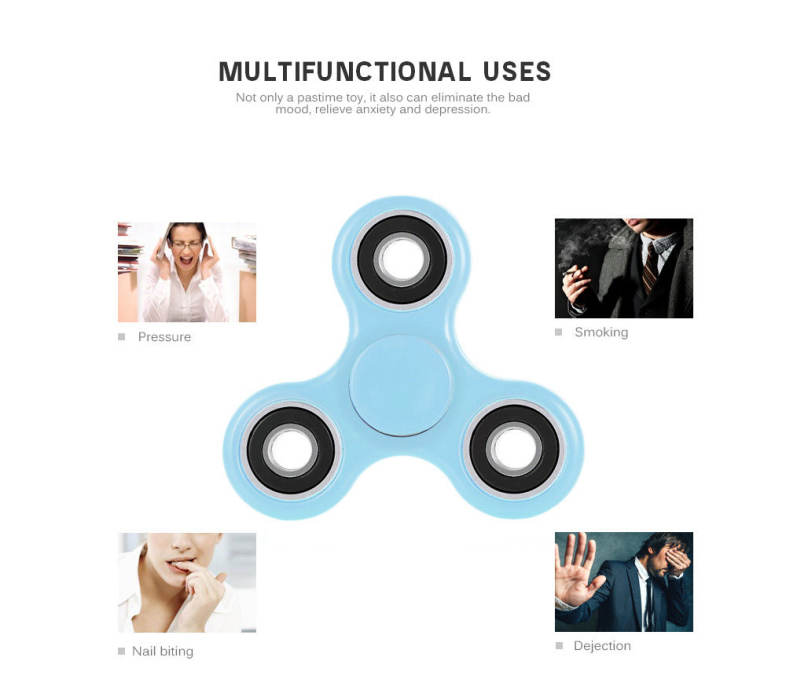 Homochromy Trilateral Pattern ABS Hand Spinner Steel Bearings Finger Toy Stress Reliever Anxiety Reducer