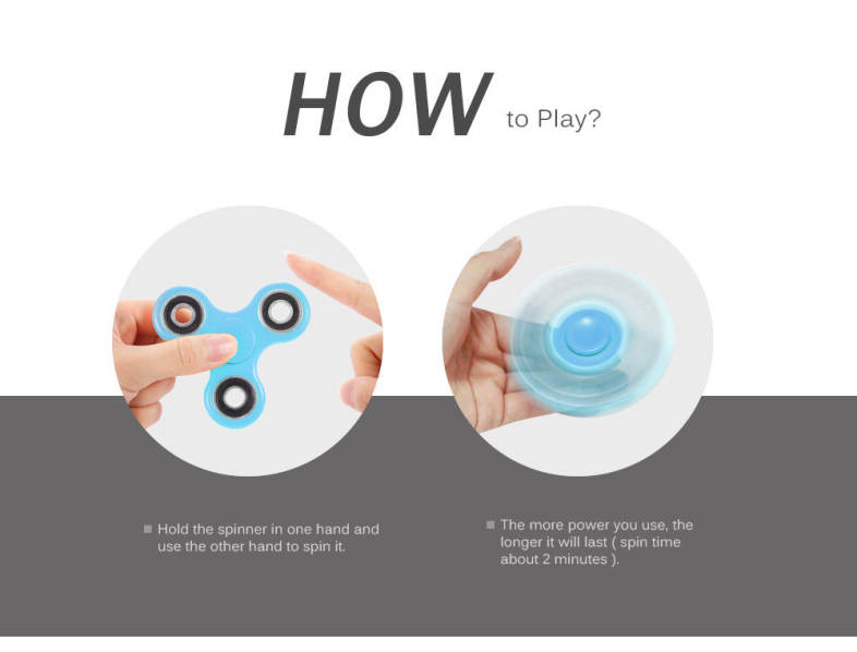Homochromy Trilateral Pattern ABS Hand Spinner Steel Bearings Finger Toy Stress Reliever Anxiety Reducer