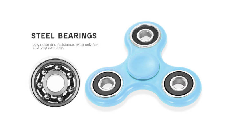Homochromy Trilateral Pattern ABS Hand Spinner Steel Bearings Finger Toy Stress Reliever Anxiety Reducer