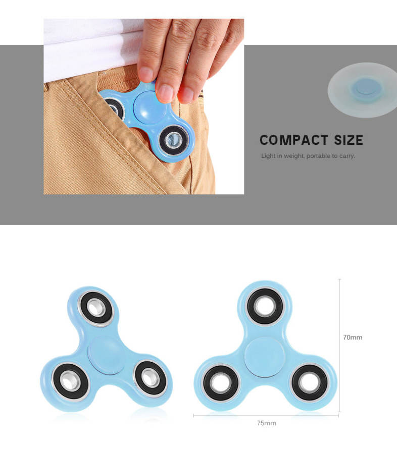 Homochromy Trilateral Pattern ABS Hand Spinner Steel Bearings Finger Toy Stress Reliever Anxiety Reducer
