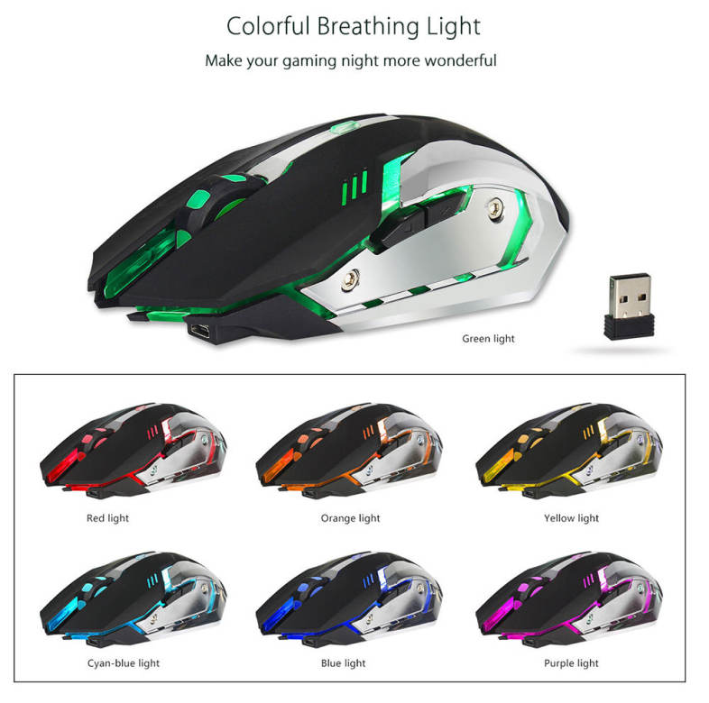 ZERODATE X70 Dual-mode Gaming Mouse 2400DPI with Breathing Light