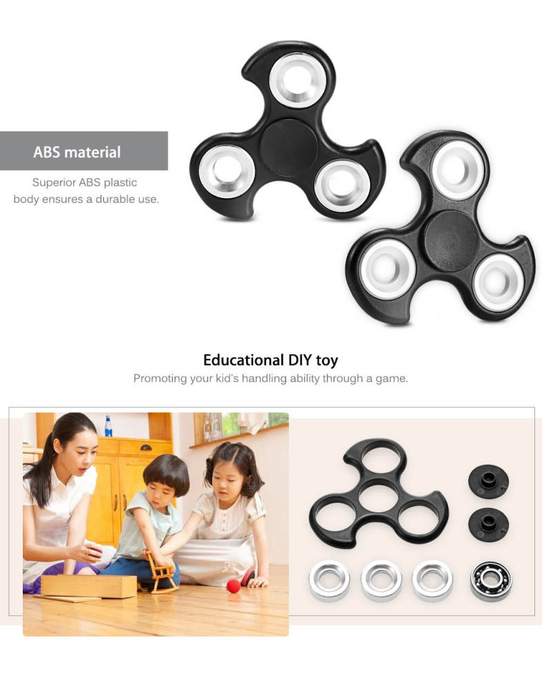DIY Leaf Trilateral Pattern ABS Hand Spinner Steel Bearings Finger Toy Stress Reliever Anxiety Reducer
