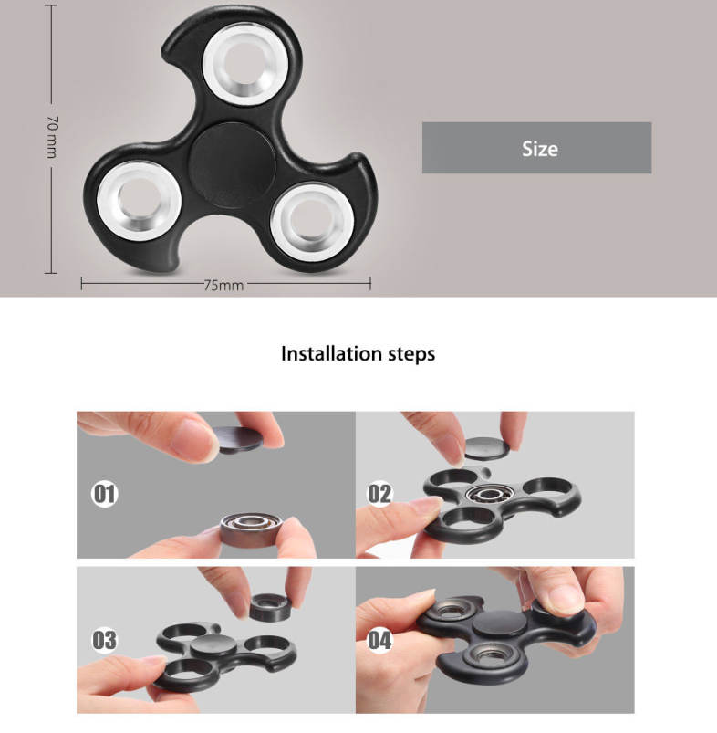 DIY Leaf Trilateral Pattern ABS Hand Spinner Steel Bearings Finger Toy Stress Reliever Anxiety Reducer