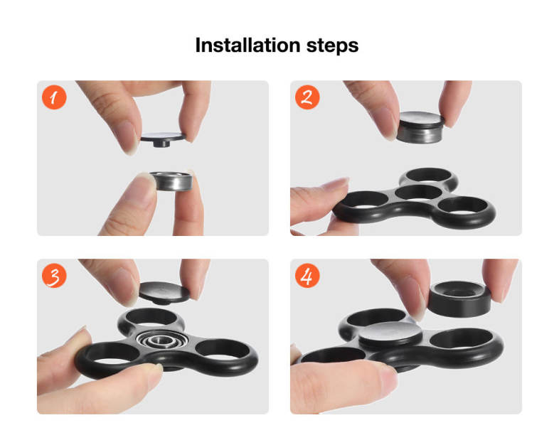 DIY Homochromy Trilateral Pattern ABS Hand Spinner Steel Bearings Finger Toy Stress Reliever Anxiety Reducer