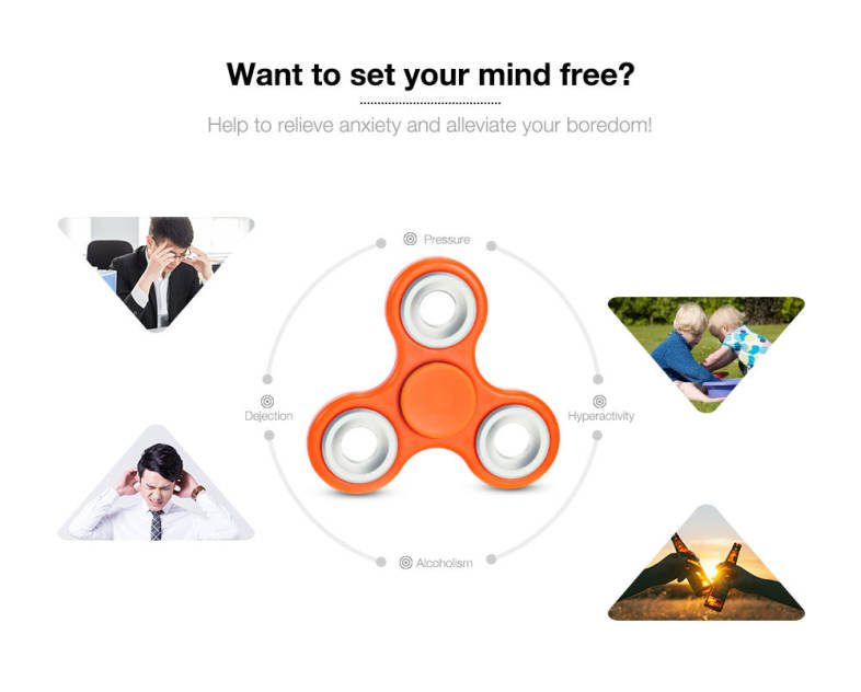 DIY Homochromy Trilateral Pattern ABS Hand Spinner Steel Bearings Finger Toy Stress Reliever Anxiety Reducer