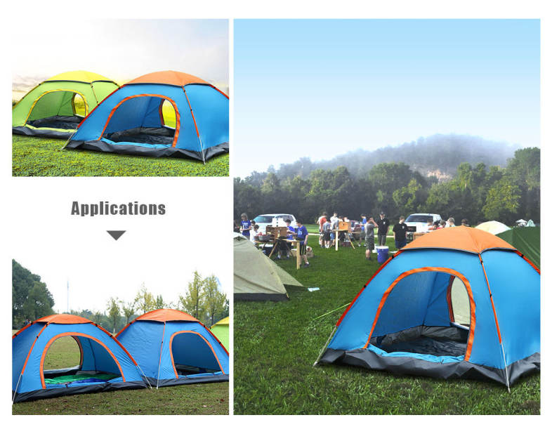 SHENGYUAN Outdoor Water Resistant Automatic Instant Setup Two Doors 3 - 4 Person Camping Tent with Canopy