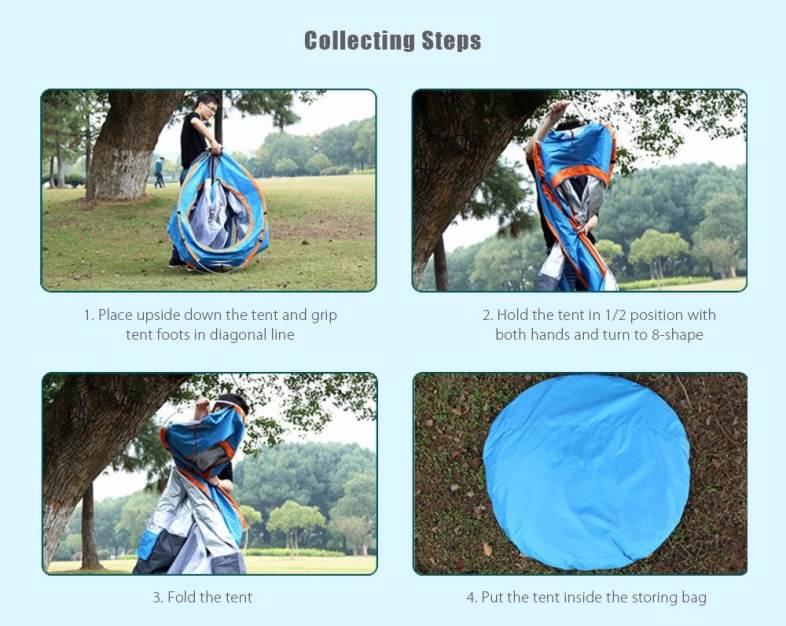 SHENGYUAN Outdoor Water Resistant Automatic Instant Setup Two Doors 3 - 4 Person Camping Tent with Canopy