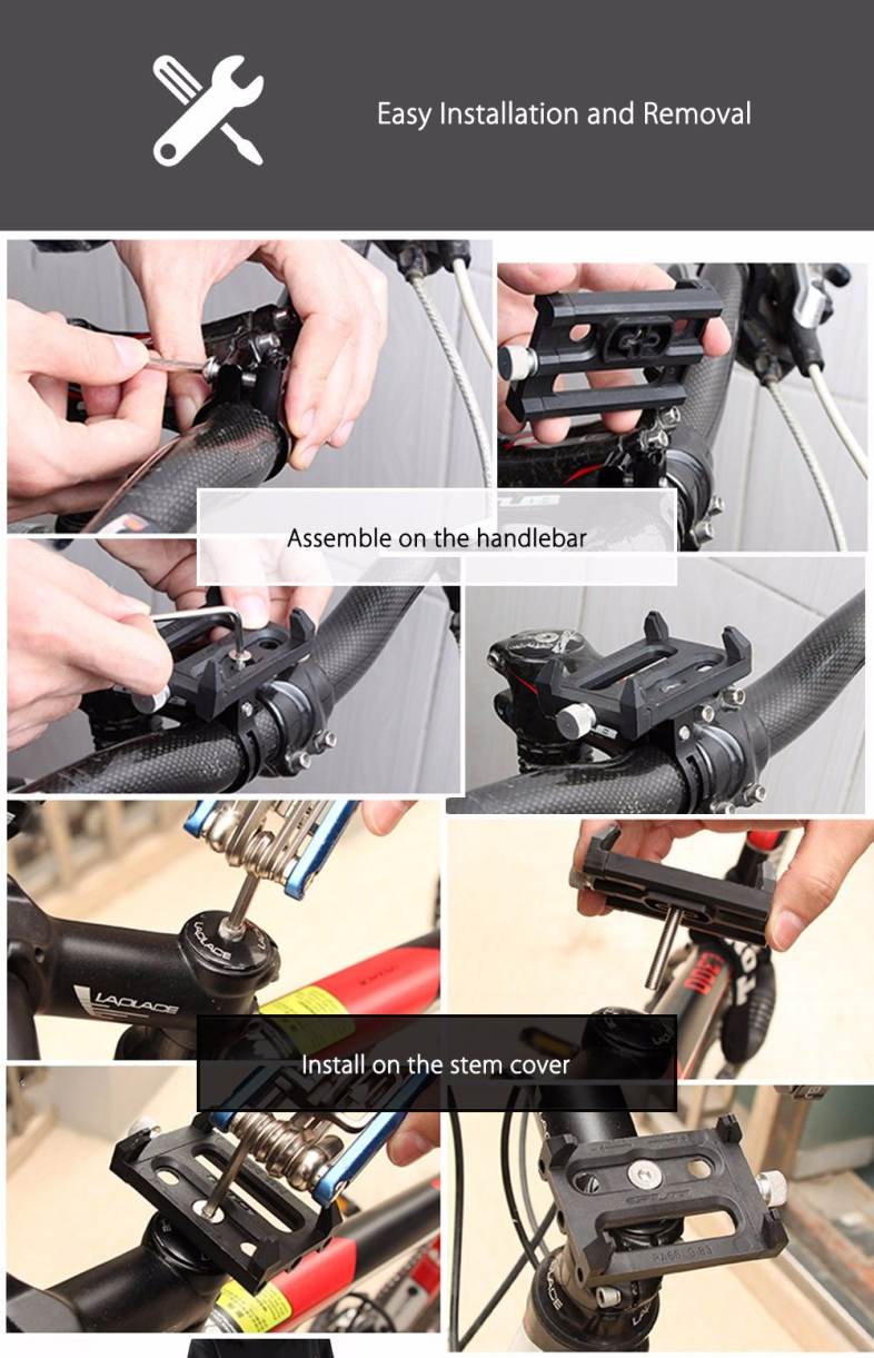 GUB G - 83 Bicycle Handlebar Bike Phone 3.5 - 6.2 inch Mount Cycling Holder Stand for Smart Mobile Cellphone