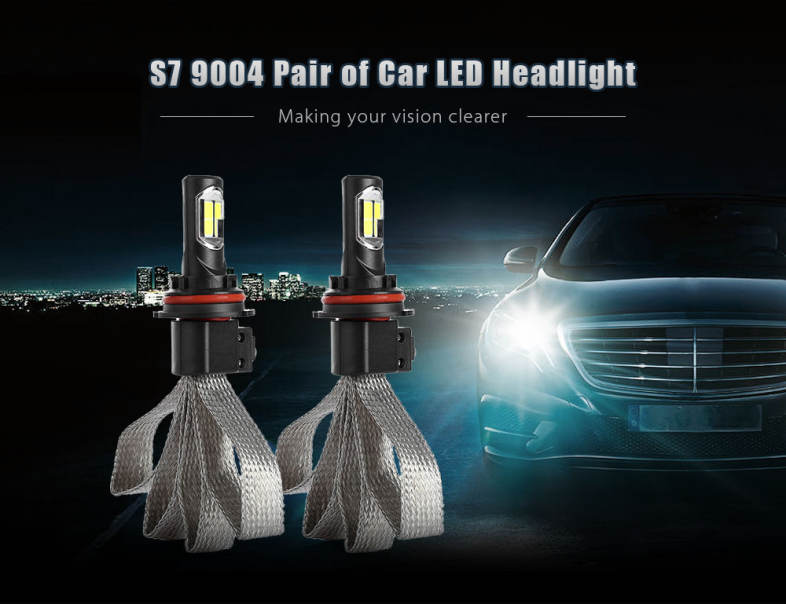 S7 9004 72W 8000LM Pair of Car LED Headlight 6000K Auto Front Lamp