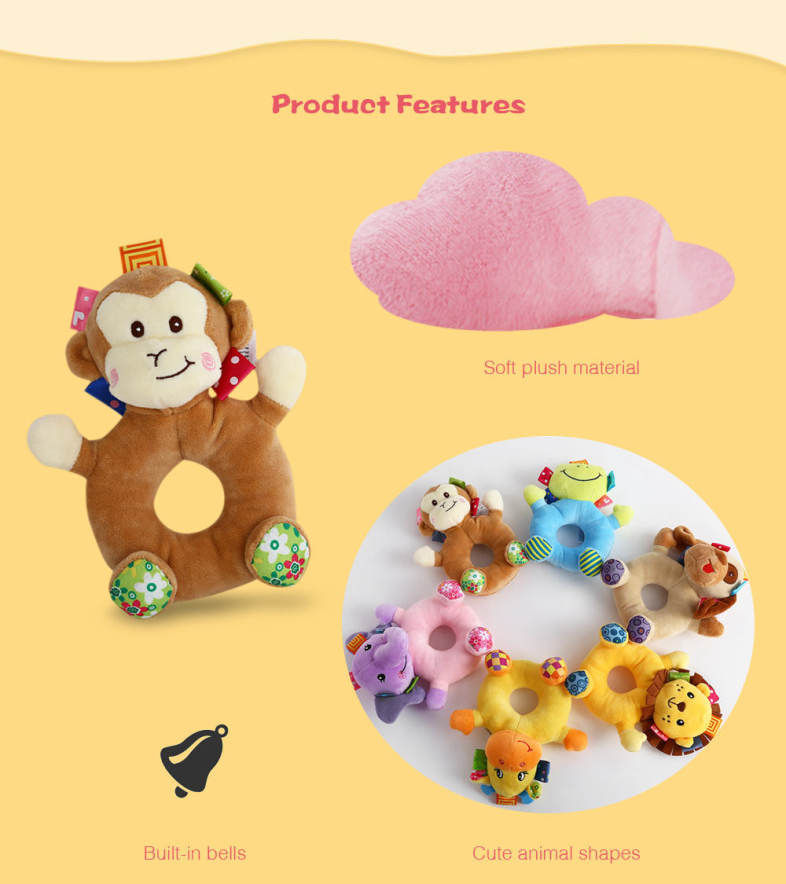 Sozzy Cartoon Animal Baby Handbell Toy