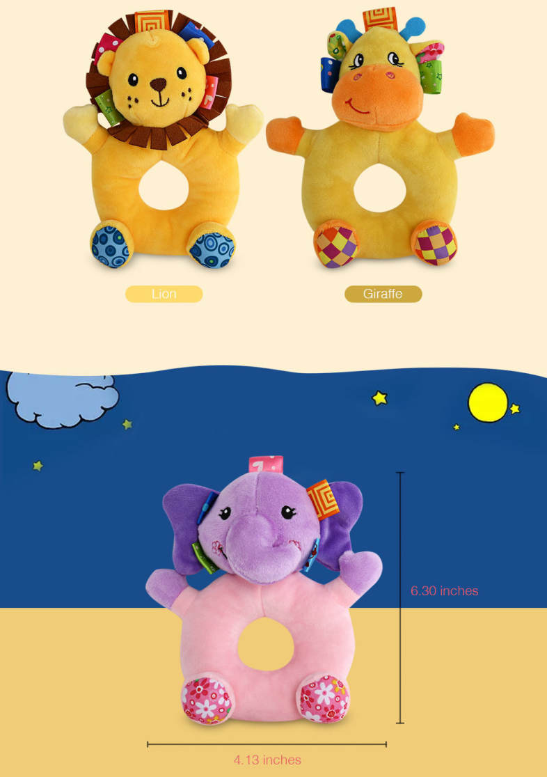 Sozzy Cartoon Animal Baby Handbell Toy